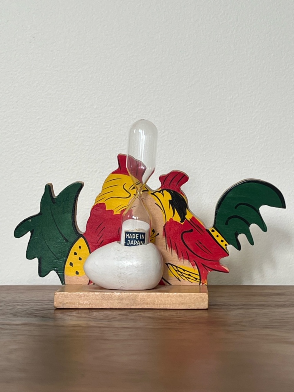 Vintage MCM Wooden Rooster Egg Timer